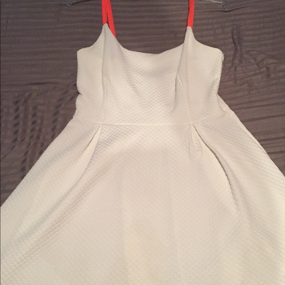 White Skater Drews with Coral Straps